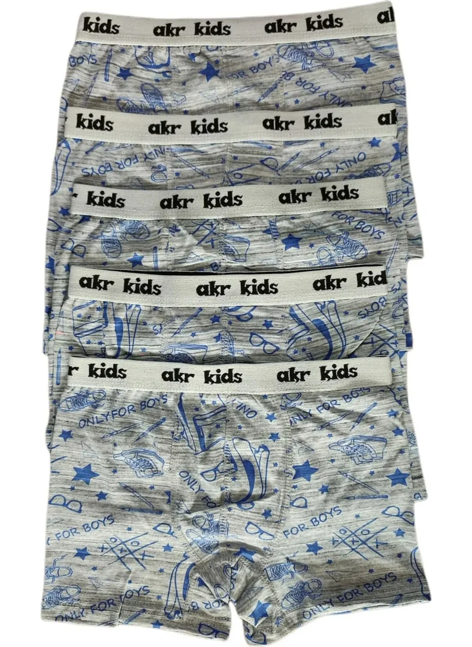 Mostess Boy's Lycra Patterned Boxer 5 Pack