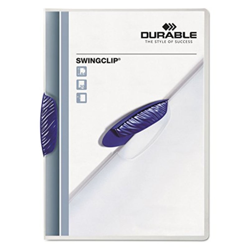 Report Cover with SWINGCLIP, Letter-size, Holds Up to 30 Pages, Clear Cover/Dark Blue, 25 per Box 226307 - Image 1