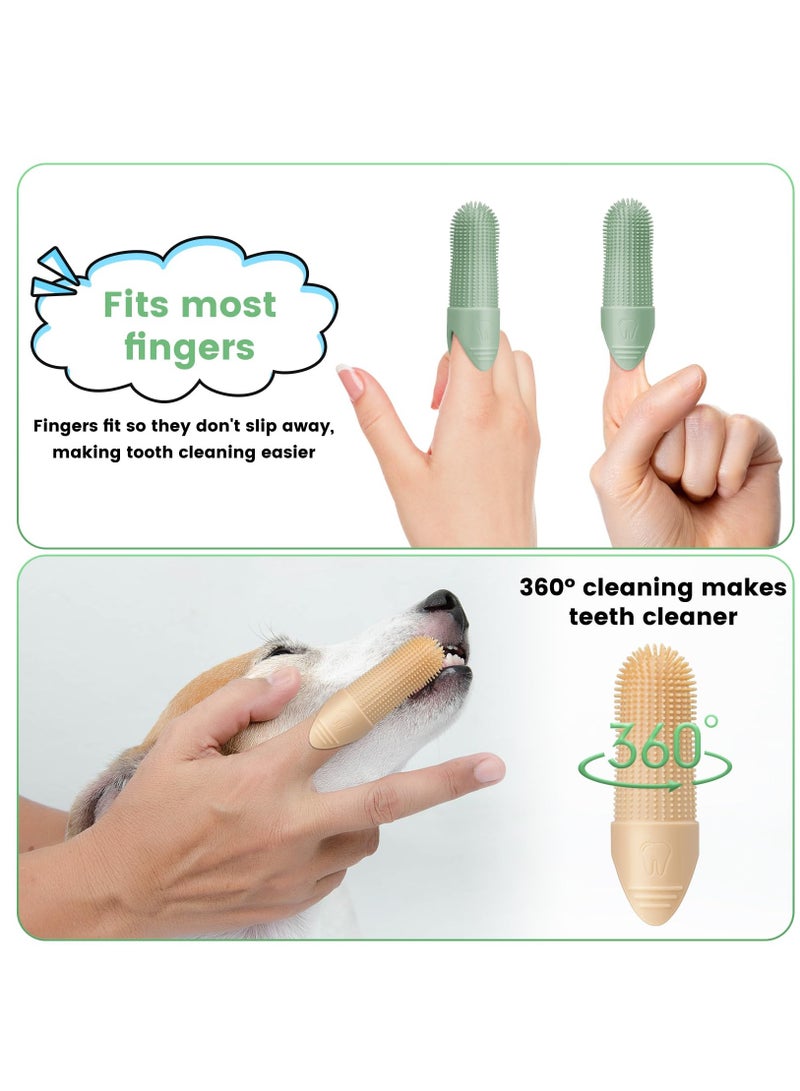 4 Pack Dog Toothbrush Set with 360 Degree Cleaning Finger Design for Dogs and Cats, Food Grade Silicone for Effective Dental Care - Image 4