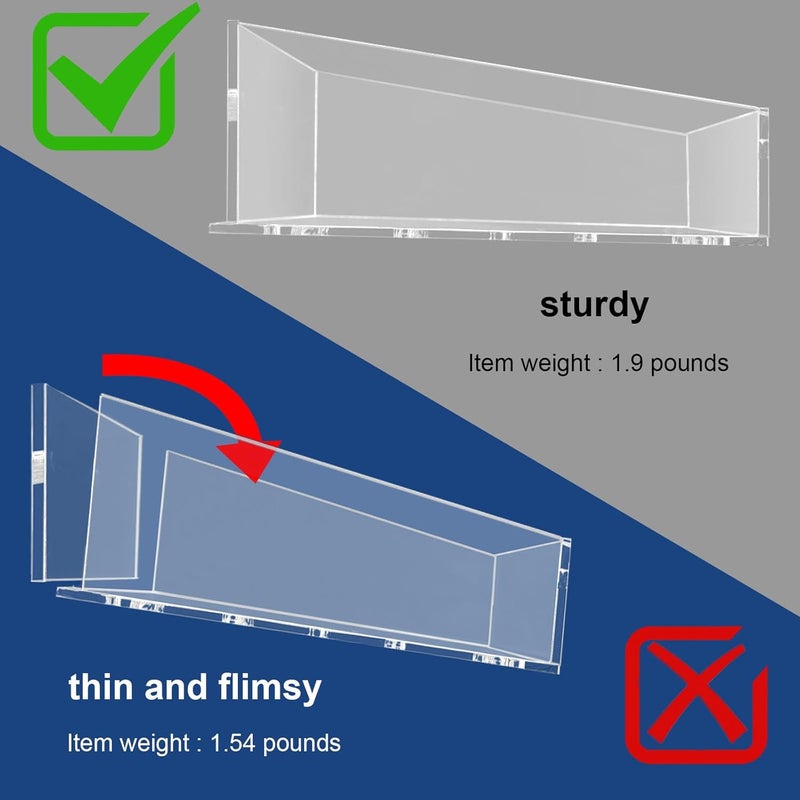 Durmmur 2-Pack Acrylic Clear Shower Shelves, Adhesive Bathroom Shower Caddy Organizer, Transparent No Drilling Wall Floating Shelves for Storage & Display - Image 4