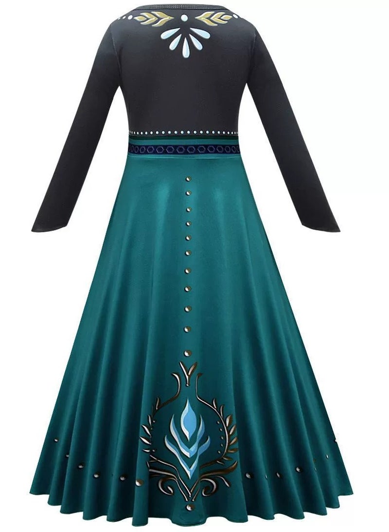 Costume For Kids Girls Princess Dress Up，Fairytale Princess Themed Party Fancy Dress Cosplay Costume With Accessories Crown - Image 2