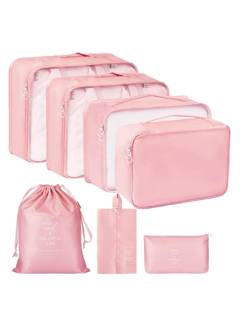 TRAVEL 7 Piece Set Travel Luggage Organizer Storage Bags Waterproof Laundry Bags Travel Accessories - Image 1