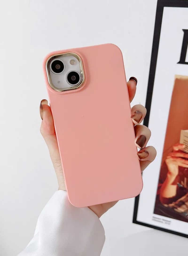 CASEKA Soft Liquid Silicon iPhone 14 Case 6.1 Inch Electroplating Shockproof Protective Case For iPhone 14 Cover Pink