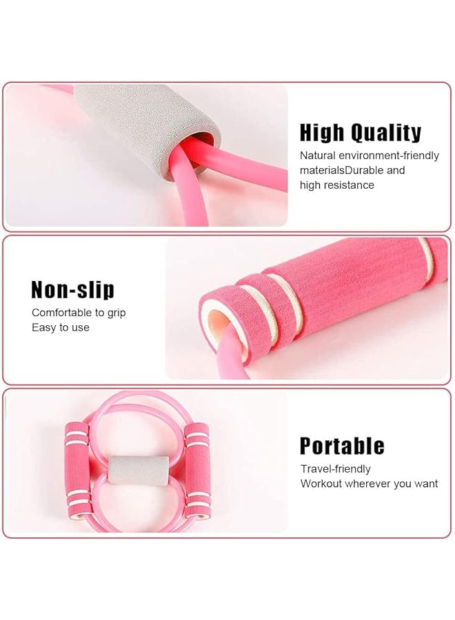 X spring Pedal Resistance Band Set 4 PCS Multifunction Tension Rope Elastic Sit Up Band with Anti Slip Handle Shape Tube Exercise Band Thigh Exerciser for Slimming Bodybuilding Training - Image 2