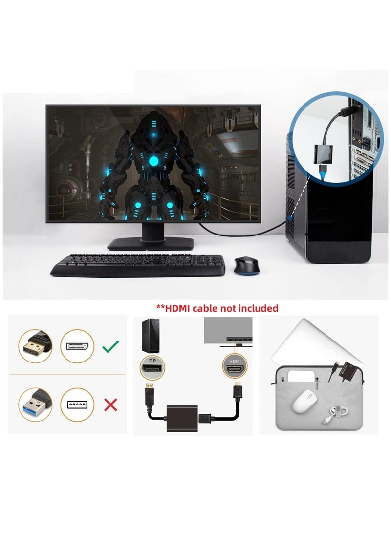 DUSALA DisplayPort Male to HDMI Female Adapter DP to HDMI connector support video resolutions up to 1920 x 1200 1080p Full HD for Laptop Desktop HDTV Monitor Projector - Image 3