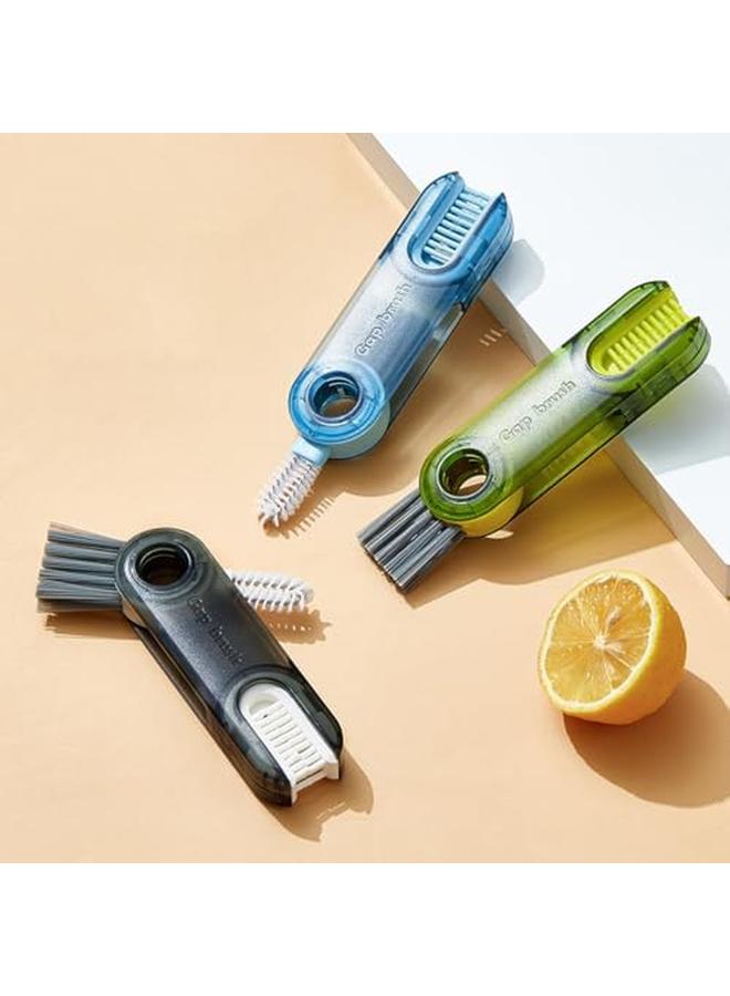 إي سي في في فرشاة تنظيف متعددة الوظائف في 1، فرشاة تنظيف الزجاجات من السيليكون على شكل حرف U، فرشاة تنظيف الشقوق، غطاء الكوب، أدوات تنظيف المطبخ المنزلي، رمادي - Image 3