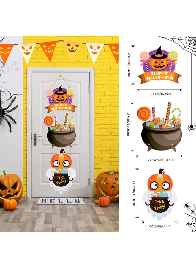 TAPIT Halloween Decorations Pumpkin Magic Party Welcome Sign Perfect for Porch Patio Indoor and Outdoor Home Decor Spooky Halloween Decorations Halloween Door Hanging Decoration (D) - Image 2