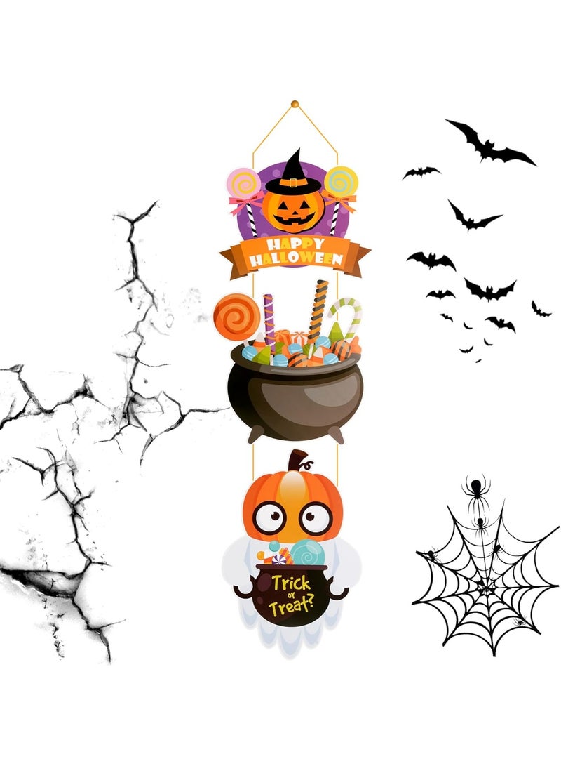 TAPIT Halloween Decorations Pumpkin Magic Party Welcome Sign Perfect for Porch Patio Indoor and Outdoor Home Decor Spooky Halloween Decorations Halloween Door Hanging Decoration (D) - Image 1