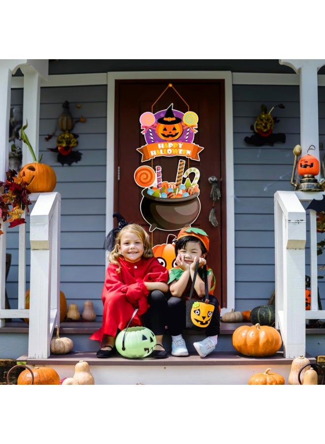 TAPIT Halloween Decorations Pumpkin Magic Party Welcome Sign Perfect for Porch Patio Indoor and Outdoor Home Decor Spooky Halloween Decorations Halloween Door Hanging Decoration (D) - Image 5