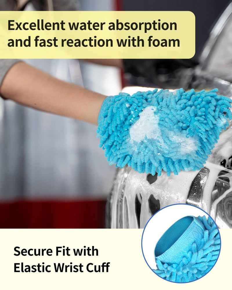 Mr Siga MR.SIGA Microfiber Car Wash Mitt, Chenille Wash Mitt for Car Washing - Image 5