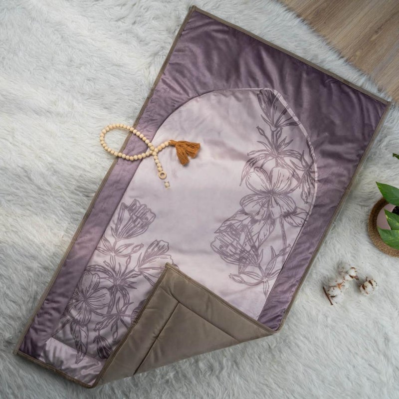 ريتال سجادة صلاة من ريتال – Calm Rose Design – مخمل ناعم مبطن – 120×70 سم – متعدد الألوان - Image 2