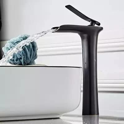 Marcoware Brass U2212 Antique Single Lever Basin Mixer with Hot Cold Connection Hoses Black Mat Finish - Image 2