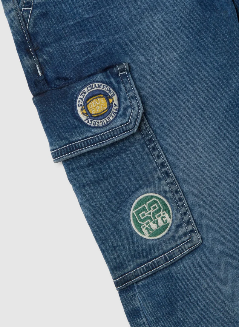 Ovs  OVS Kids' Blue Cotton Jog Denim Regular Fit for Men | Best Price UAE