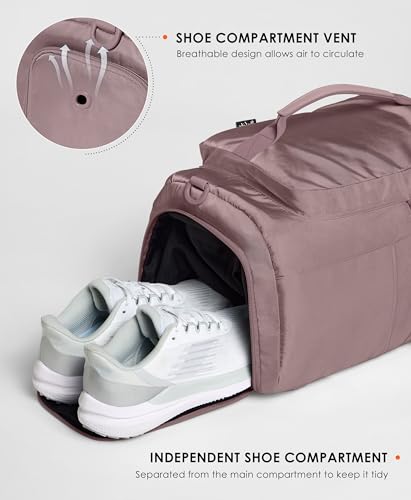 Uselike Gym Bag for Women Workout Gym Backpack with Shoe Compartment Sports Duffel Bag Multiple Pockets 30L (Purple Ash) - Image 4