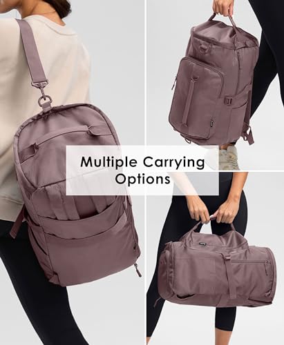 Uselike Gym Bag for Women Workout Gym Backpack with Shoe Compartment Sports Duffel Bag Multiple Pockets 30L (Purple Ash) - Image 3
