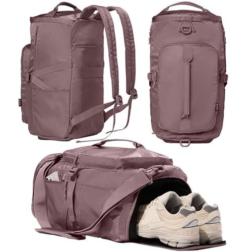 Uselike Gym Bag for Women Workout Gym Backpack with Shoe Compartment Sports Duffel Bag Multiple Pockets 30L (Purple Ash) - Image 1