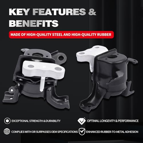 YBDDZH Engine Motor Mount Kit Compatible with 2009-2019 Corolla 1.8L Auto Transmission Repklace OE A42024 123050T170 123050T171 1pcs - Image 5
