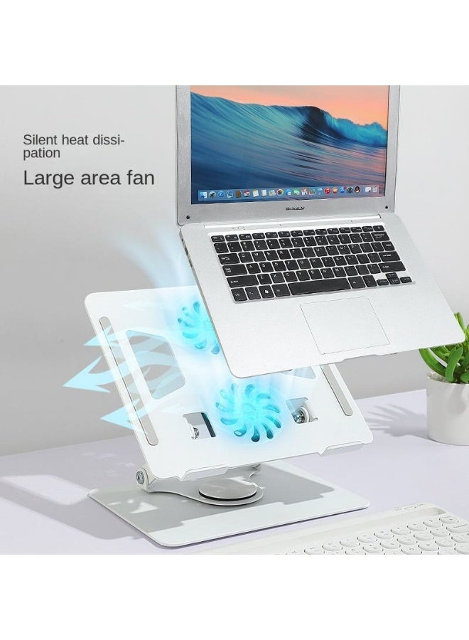 أكاليكس حامل كمبيوتر محمول قابل للدوران 360 درجة للمكتب مع مراوح تبريد مدمجة - حامل كمبيوتر محمول قابل للتعديل مصنوع من الألومنيوم، مناسب لأجهزة الكمبيوتر المحمولة من 11 بوصة إلى 17.3 بوصة - تصميم مريح قابل لتعديل الارتفاع، سطح جيد التهوية، وتصميم مانع للانزلاق - مثالي لمحطات العمل والمكاتب المنزلية - أسود - Image 4