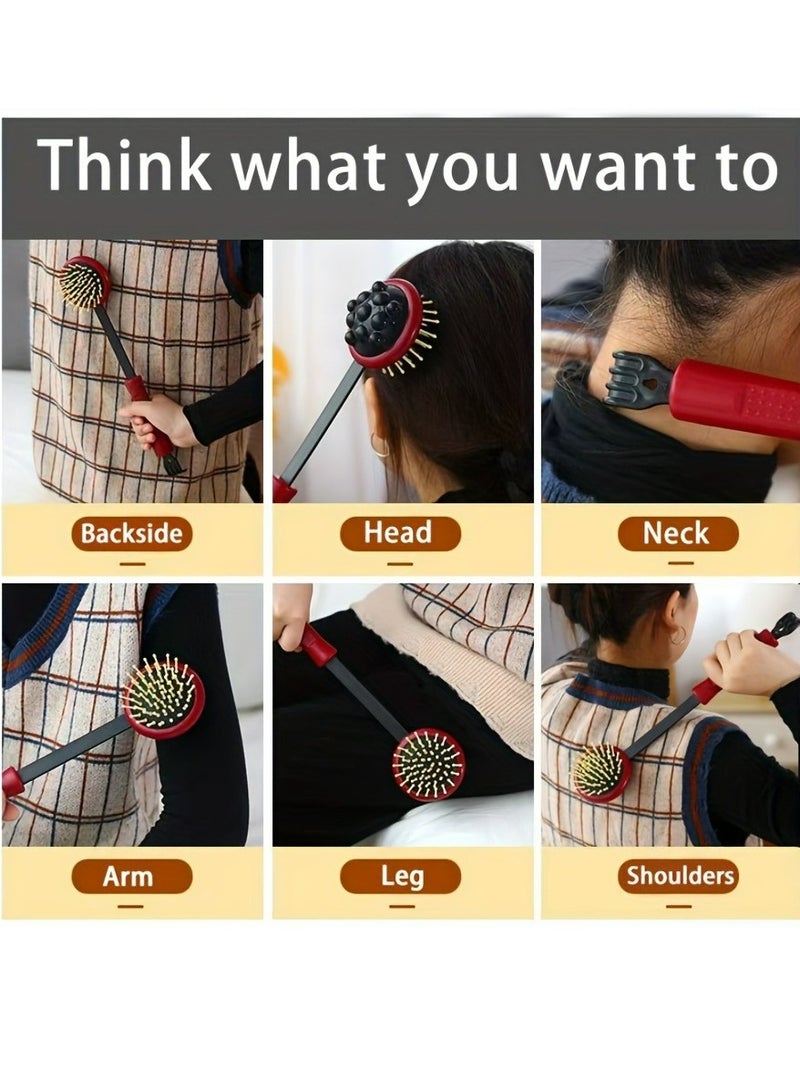 Loquat 1pc Manual Back Massagers,Relaxing Massage Pat Stick for Neck Shoulder,Middle-aged And Elderly Life Companion, Multifunctional Massage Hammer, Meridian Hammer, Fitness Pounding Back, Scratching Beat - Image 3