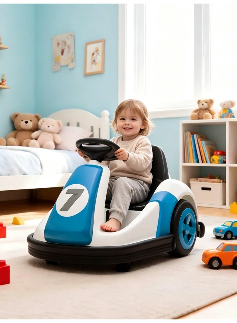 SHEIDLIN Kids Electric Bumper Car Ride On Toy, 360° Spin Children Driving Vehicle with Bluetooth Music, Foot Pedal & Anti-Collision Strip for Toddlers - Image 1