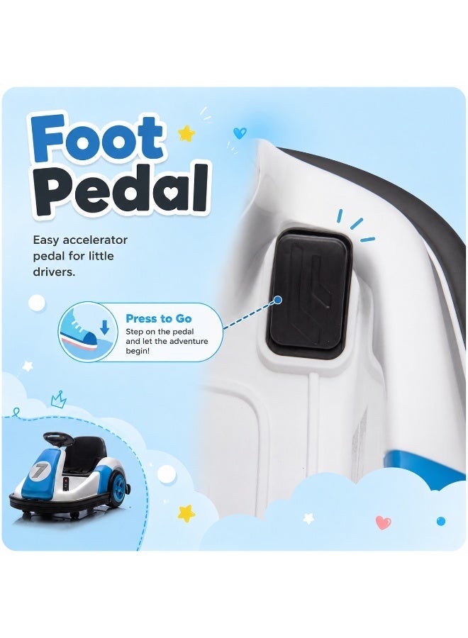SHEIDLIN Kids Electric Bumper Car Ride On Toy, 360° Spin Children Driving Vehicle with Bluetooth Music, Foot Pedal & Anti-Collision Strip for Toddlers - Image 4
