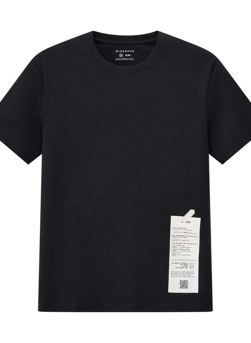 GIORDANO Men's Slim Fit Cotton Jersey Message Print Tee