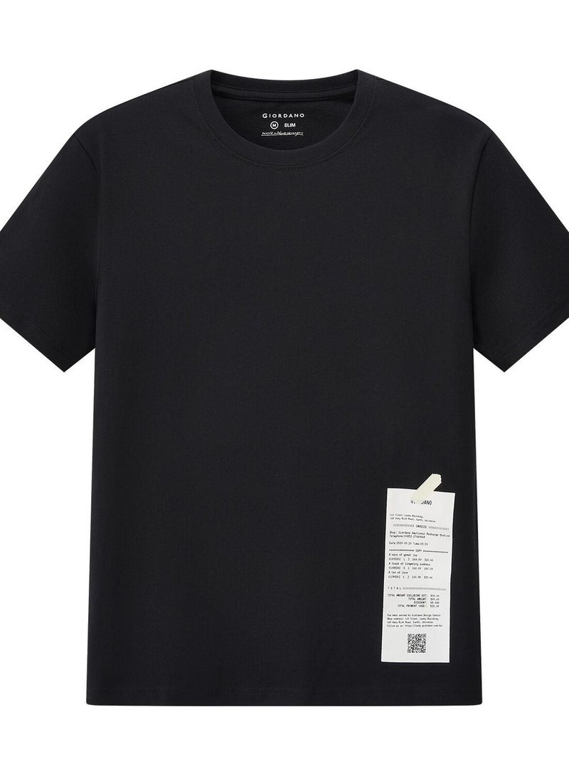 GIORDANO Men's Slim Fit Cotton Jersey Message Print Tee - Image 1