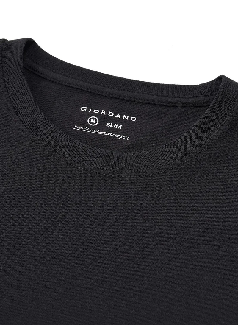 GIORDANO  Men's Slim Fit Cotton Jersey Message Print Tee for Men | Best Price UAE