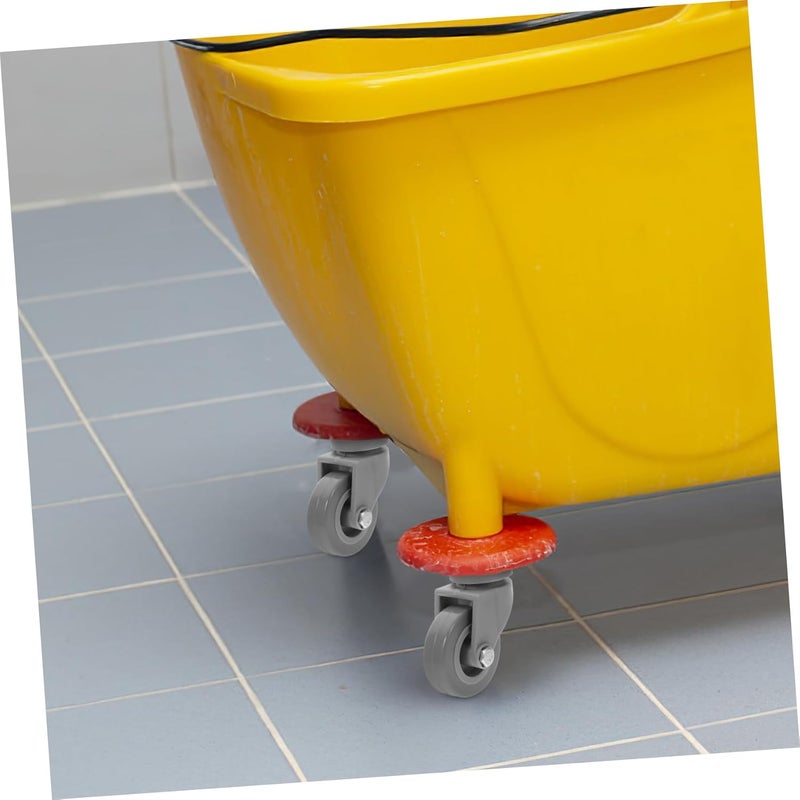 4PCS Heavy Duty Stainless Steel Mop Bucket Wheels Replacement Casters Swivel Rubber TPR - Image 5