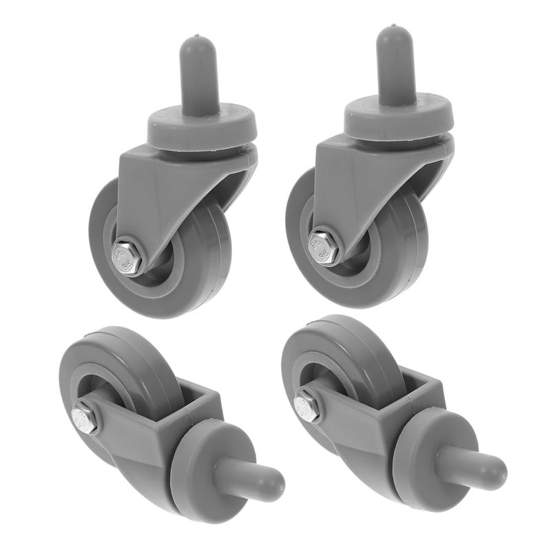 4PCS Heavy Duty Stainless Steel Mop Bucket Wheels Replacement Casters Swivel Rubber TPR - Image 1