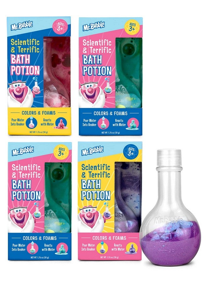 Mr. Bubble The Original Kids Bath Bomb Potions - Colorful Fizzy Fun - Cool Foam and Bubble Science Beaker for The Bath (Pack of 4) - Image 1