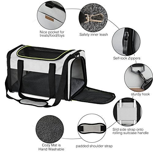 Akinerri Cat Carrier - Portable Foldable Dog Pet Carrier, Soft-Sided Pet Bag up to 28 Lbs, Airline Approved Travel Puppy Carrier - Image 4