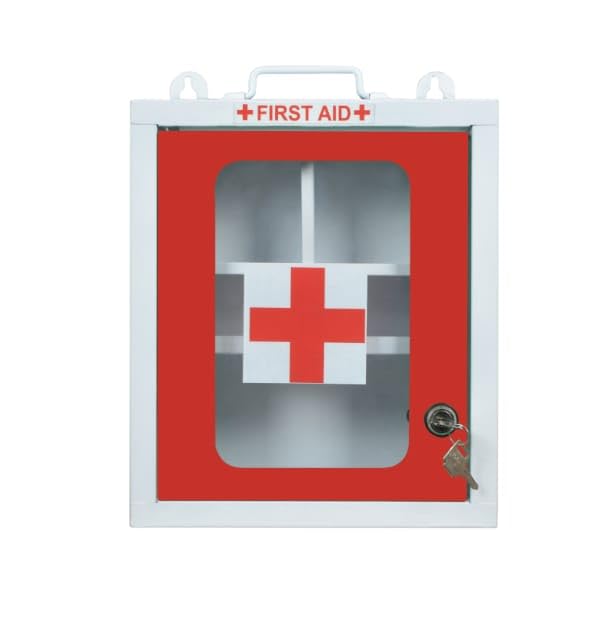 SPYLOCK Large Metal First Aid Box – Wall Mountable Emergency Medical Kit with Multi-Partition Storage, Transparent Acrylic Front, Rust-Resistant GI Sheet, Red Color, Handle Carry Design - Image 5