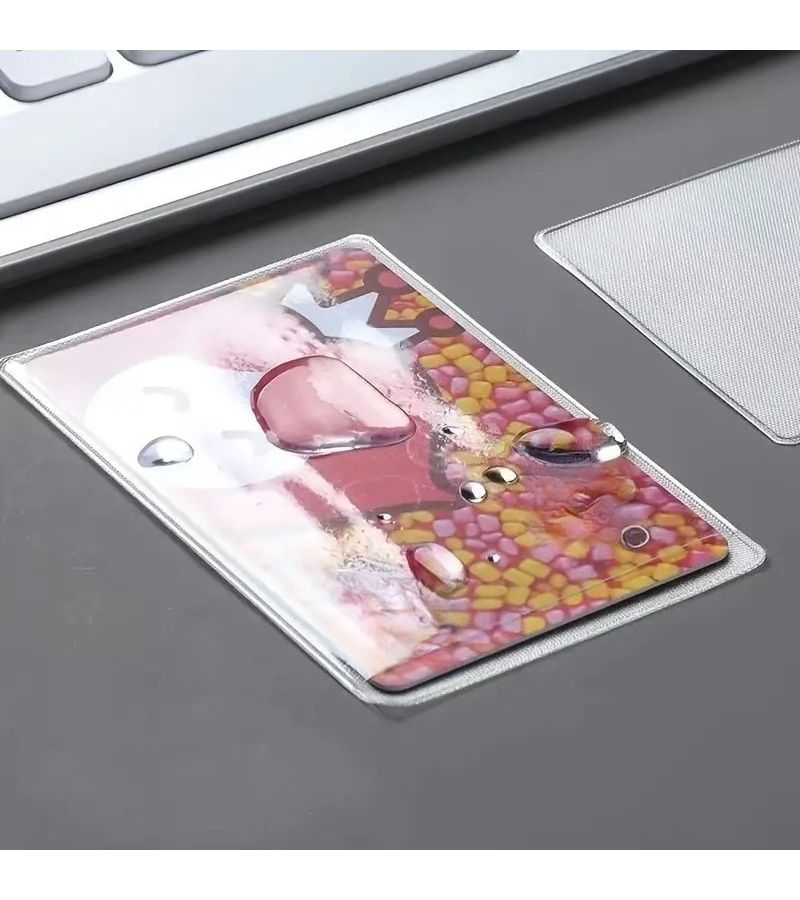 4 قطع من حاملات البطاقات البلاستيكية الشفافة الثقيلة من مادة PVC لهوية جواز السفر السفر الأعمال - Image 4