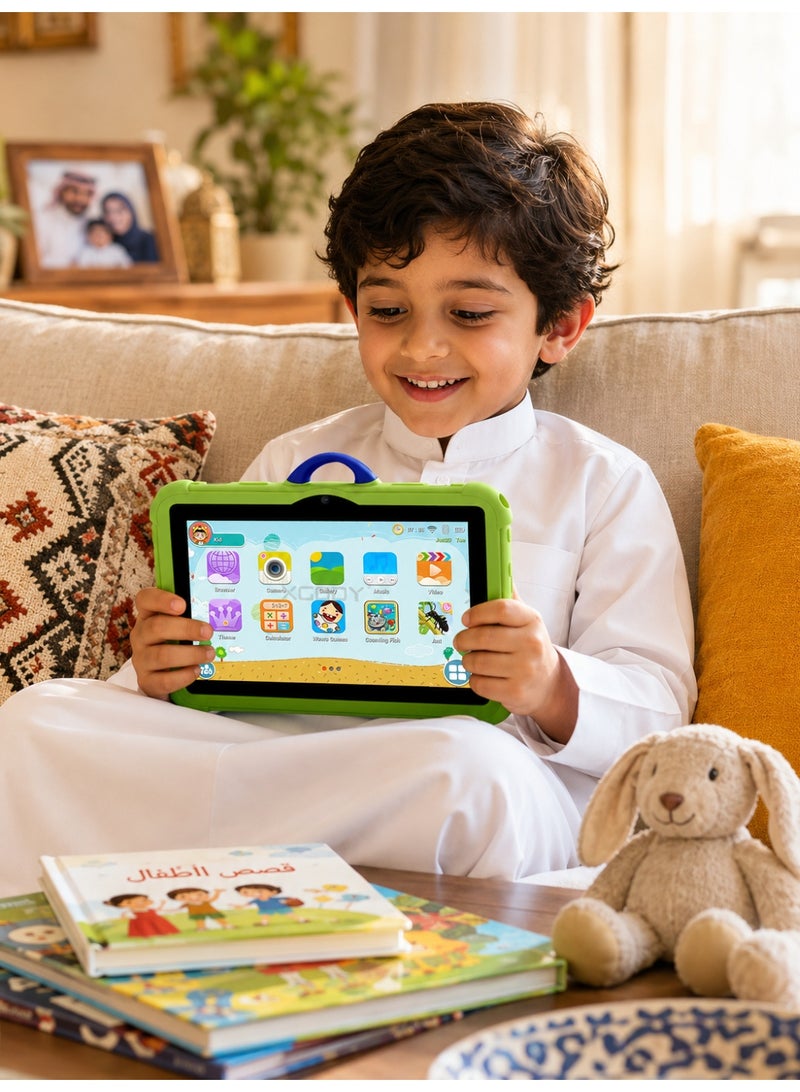 جودي بلاي joudiplay جهاز تعلم ذكي للأطفال، 4+64GB واي فاي، تعليم منزلي مبكر تفاعلي حماية العين، لون أخضر، تغليف صندوق هدية - Image 5