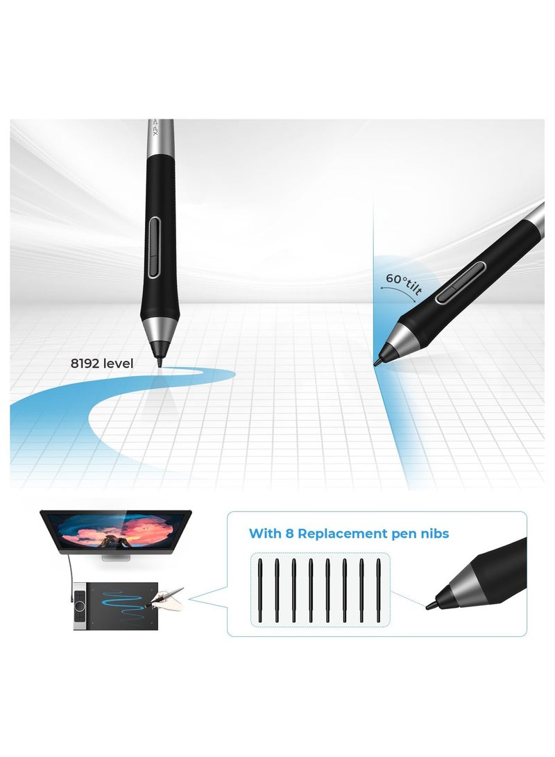 Deco Pro Graphics Drawing Tablet 9x5 Inch with Tilt Function, Double Wheel, 8 Shortcut Keys, and 8192 Levels of Pressure Sensitivity