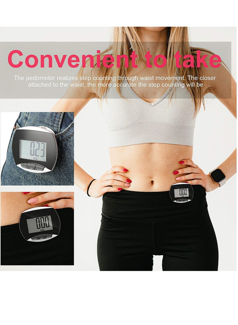 Generic Portable Pedometer, LCD Digital Display Running Pedometer for Jogging Hiking Running Walking (2 Pack )  - Image 2
