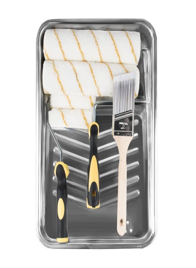 ETERNA Paint Roller Kit, 9 Pieces Paint Supplies for House Painting, with Metal Paint Tray&9 inch+4 inch Paint Rollers&Cover&Frame&Brush, Perfect for Wall Decorating Home DIY Improvement - Image 1