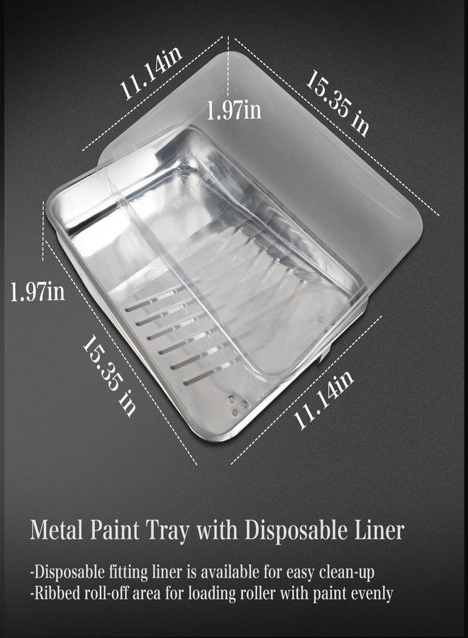 ETERNA Paint Roller Kit, 9 Pieces Paint Supplies for House Painting, with Metal Paint Tray&9 inch+4 inch Paint Rollers&Cover&Frame&Brush, Perfect for Wall Decorating Home DIY Improvement - Image 5