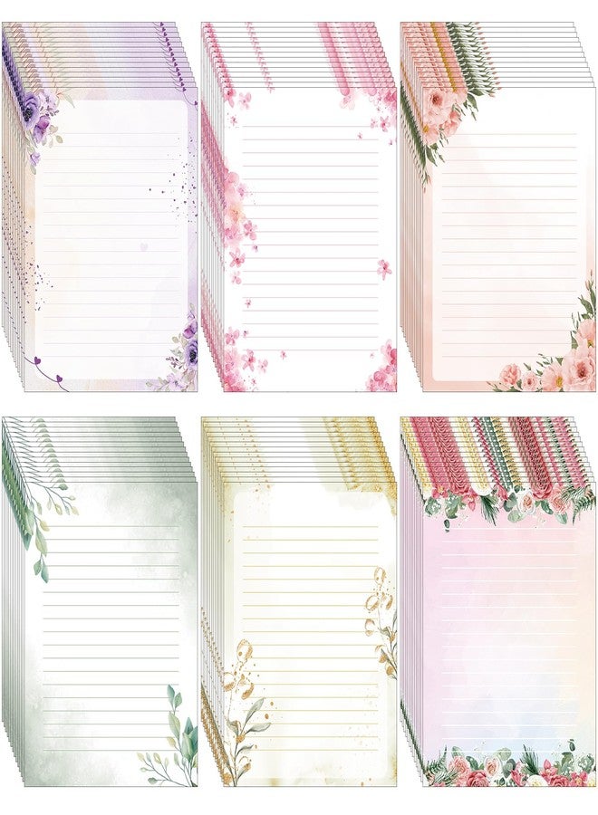 Spakon 180 Pcs Spring Floral Stationary Writing Paper Flower Letterhead Paper Bulk 8.5 x 11 Inches Decorative Lined Stationery Paper for School Classroom Floral Decorations - Image 1