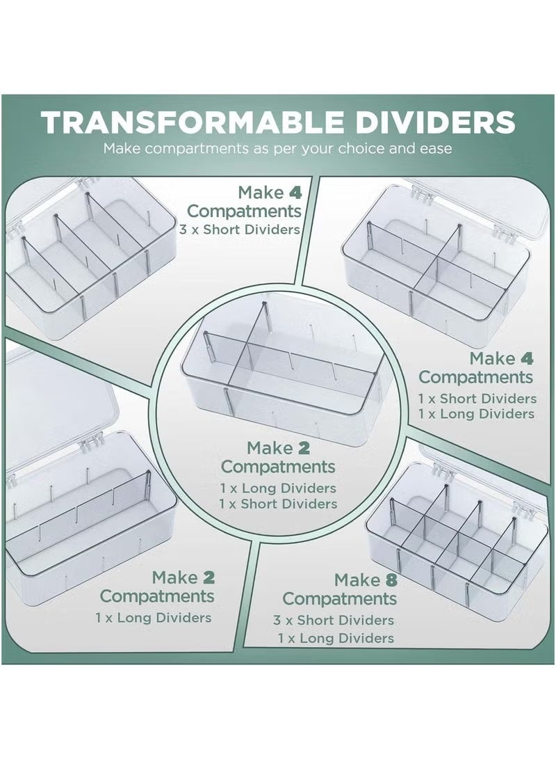 Tea Bag Organizer, Stackable Tea Bag Storage Organizer with Clear Lid, Tea bag Holder for Counter tops, Kitchen Cabinets, Pantry (Clear) - Image 4