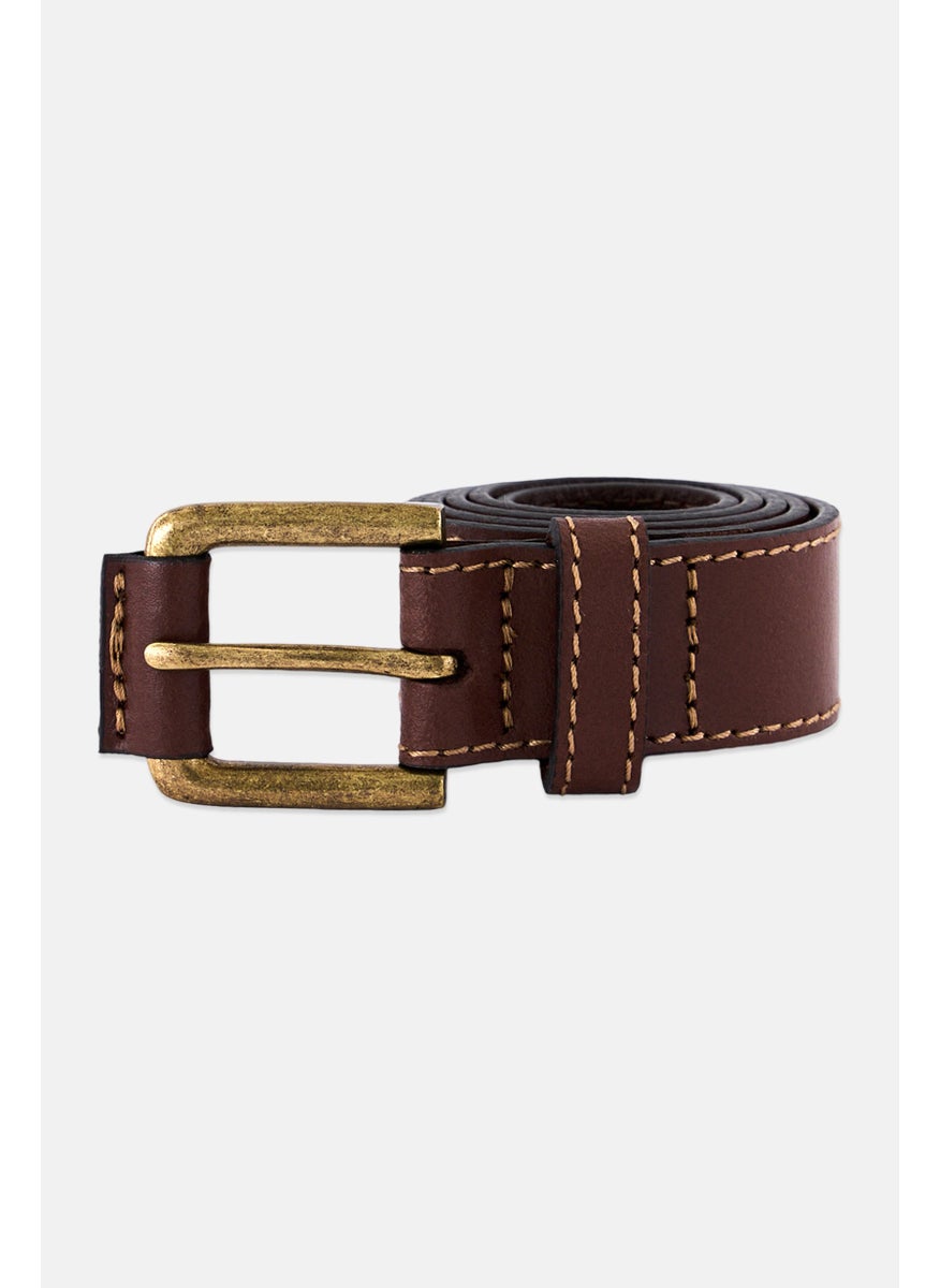 Timberland Kids Boy Vintage Leather Adjustable Buckle Belt, Brown  - Image 1