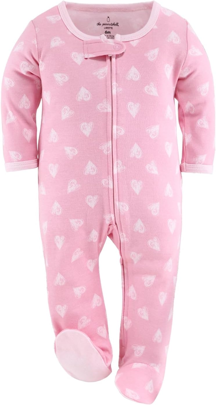 The Peanut Shell Baby Girl Sleepers Set - Newborns & Infants 0-9 Months - Newborn Baby Baby Girl Sleepers - Cheetah Hearts - Image 4