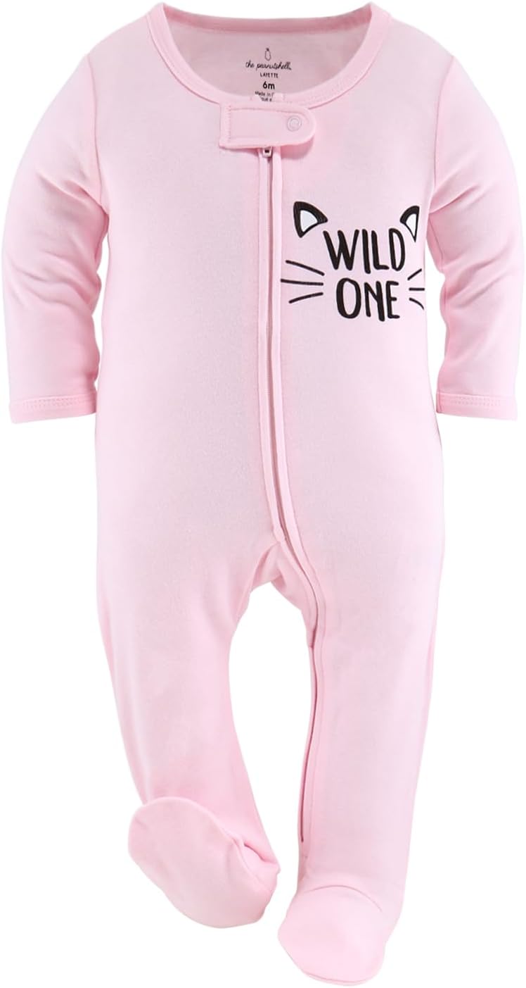 The Peanut Shell Baby Girl Sleepers Set - Newborns & Infants 0-9 Months - Newborn Baby Baby Girl Sleepers - Cheetah Hearts - Image 5