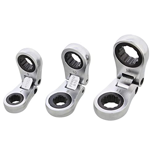 VIM Tools Nano Flex Ratcheting Wrench Set - 3pc Double-Sided Palm-Sized Flex Wrench Set with 72 Tooth - Image 3
