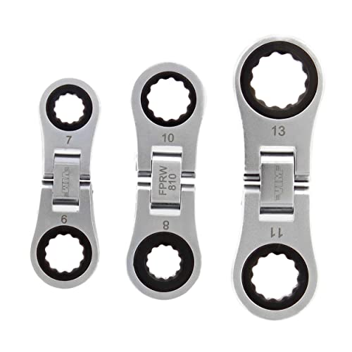 VIM Tools Nano Flex Ratcheting Wrench Set - 3pc Double-Sided Palm-Sized Flex Wrench Set with 72 Tooth - Image 5