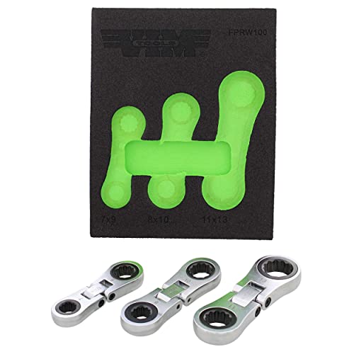 VIM Tools Nano Flex Ratcheting Wrench Set - 3pc Double-Sided Palm-Sized Flex Wrench Set with 72 Tooth - Image 2
