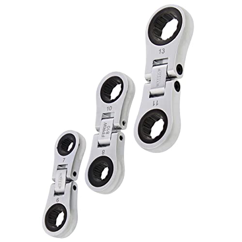 VIM Tools Nano Flex Ratcheting Wrench Set - 3pc Double-Sided Palm-Sized Flex Wrench Set with 72 Tooth - Image 4