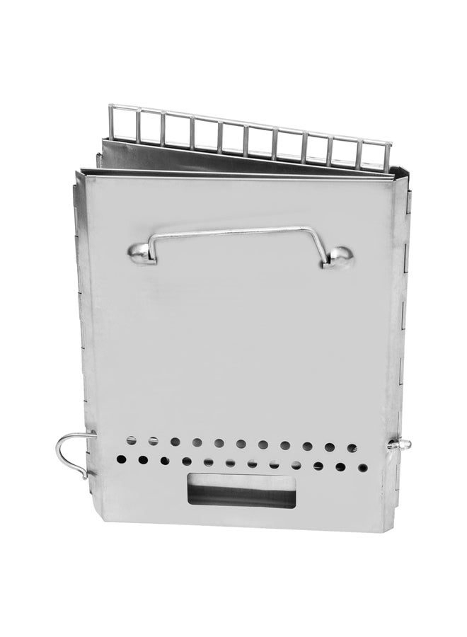 AL SANIDI مشعل فحم وحطب، موقد طهي شيف، فضي، الحجم 30*30*35 سم - Image 3