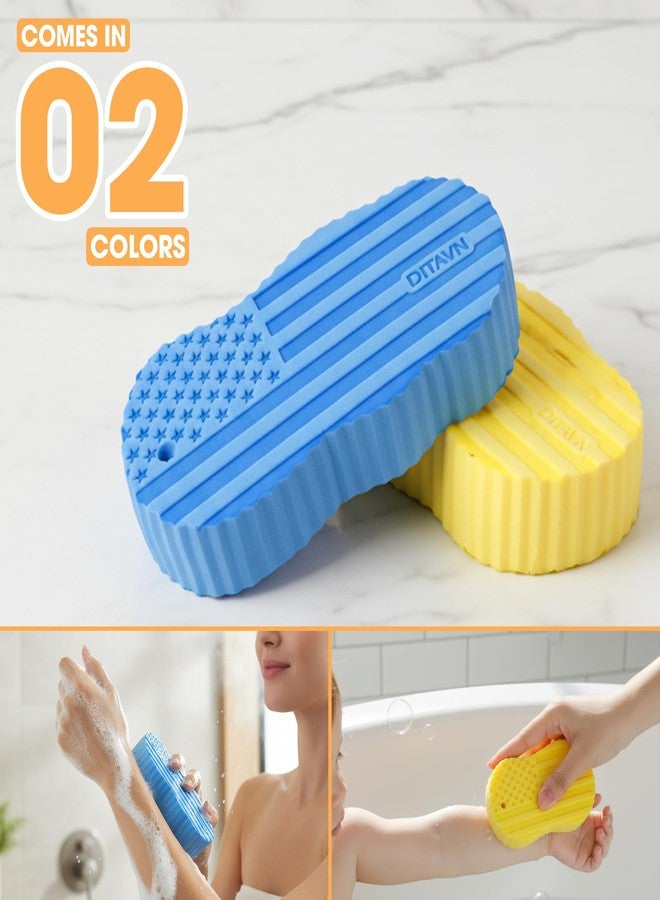 DITAVN Magic Exfoliating Bath Sponge (2 pcs), 3D Super Soft Exfoliating Bath Sponge, Skin Friendly and Reusable Exfoliating Body Scrubber for Adults Children and Pregnant Women - Image 4